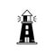 Black solid icon for Lighthouse, light and nautical