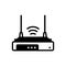 Black solid icon for Linksys, apps and messenger