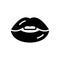 Black solid icon for Lip, lipstick and kiss