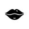 Black solid icon for Lips, desire and glossy