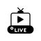 Black solid icon for Live, video and movie