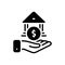 Black solid icon for Loans, bank and borrow