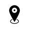 Black solid icon for Location Pin, scene and venue