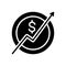 Black solid icon for Macroeconomic, investment and finance