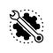 Black solid icon for Maintain, preserve and wrench