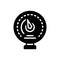 Black solid icon for Manometer, ammeter and analog