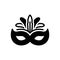 Black solid icon for Mardi, masquerade and tradition