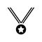 Black solid icon for Medal, award and business