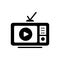 Black solid icon for Media, tv and analog