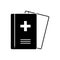 Black solid icon for Medical journals, presentation and magazine