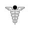 Black solid icon for Medical, symbol and caduceus