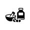 Black solid icon for Medication, healing and remedy