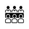 Black solid icon for Meets, people and talk