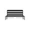 Black solid icon for Metal bench, seat and pew