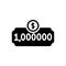 Black solid icon for Million, cheque and fortune
