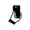 Black solid icon for Mobile, hand and communicator