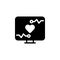 Black solid icon for Monitoring, computer and heart
