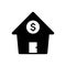 Black solid icon for Mortgage, hostage and property