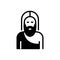 Black solid icon for Moses, christian and god