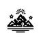 Black solid icon for Mountain, hill and mountaintop