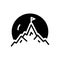 Black solid icon for Mountaintop, hill and peak