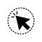 Black solid icon for Mouse, click and arrow