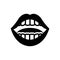 Black solid icon for Mouth, maw and teeth