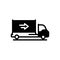 Black solid icon for Moved, truck and export