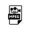 Black solid icon for Mpegs, interface and videoplayer