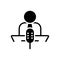 Black solid icon for  Narrate, describe and microphone