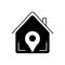 Black solid icon for Navigation home, location and property