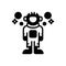 Black solid icon for Neil, astronaut and spaceman