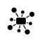 Black solid icon for Network, collaboration and connection