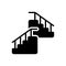 Black solid icon for Nowhere, regular and ladder