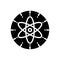 Black solid icon for Nuclear, molecular and particle