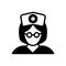 Black solid icon for Nurse, sister and avatar