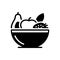 Black solid icon for Nutritional, apple and healthy