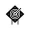 Black solid icon for Objectives, goal and archery