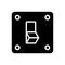 Black solid icon for Off, switch and electrical