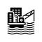 Black solid icon for Offshore Platform, oil and platform