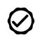 Black solid icon for Okay, acceptance and approval