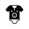 Black solid icon for Onesie, one piece and baby