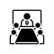 Black solid icon for Online Conference, meeting room and hall