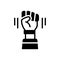 Black solid icon for Opposition, sloganeering and protest
