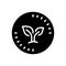 Black solid icon for Organic, biological and leaf
