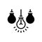 Black solid icon for Originality, smart and ideas