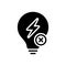 Black solid icon for Outage, electricity and power