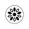 Black solid icon for Outlined, flower and circle