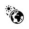 Black solid icon for Ozone, world and earth