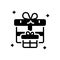 Black solid icon for Pack, parcel and gift